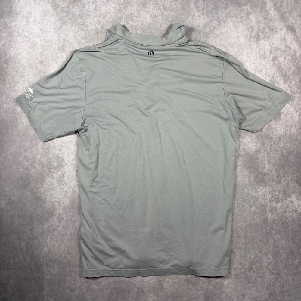 TravisMathew Mens L Grey Striped Sedona Golf Resort Performance Polo Shirt